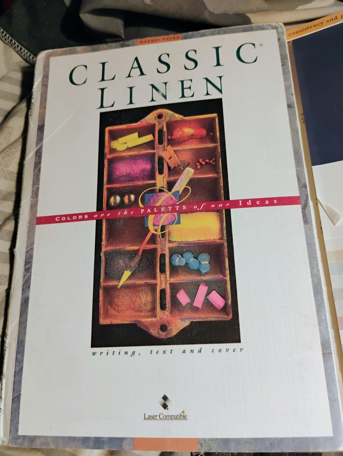 Paper Sample Booklet Folder Classic Linen Neenah 1992 Art