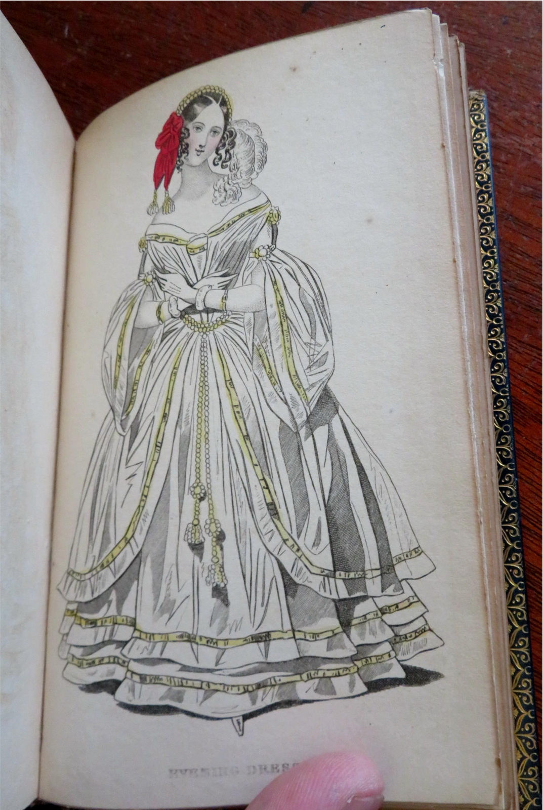 Women’s Fashion Dress c. 1830-40 Evening & Morning book w/ 65 hand color plates