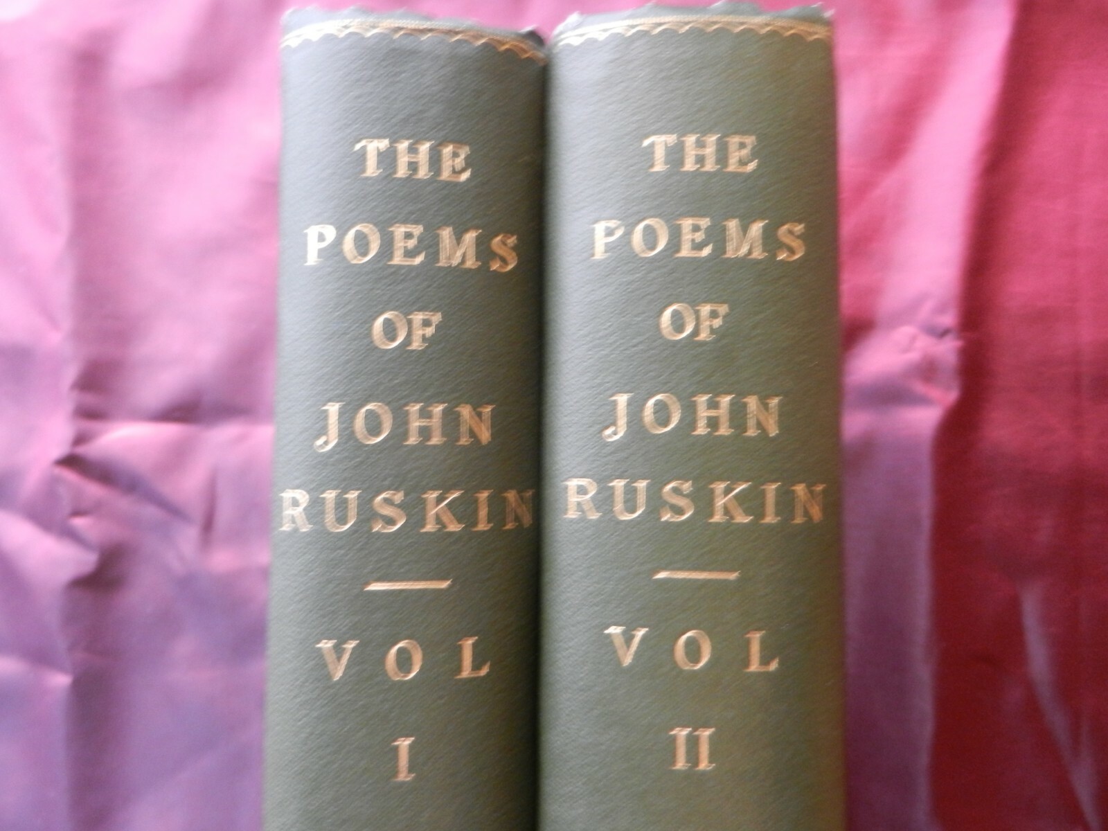 1891 The Poems of John Ruskin in 2 Volumes,26 Plates,Weight 4 kilos,Unopened.