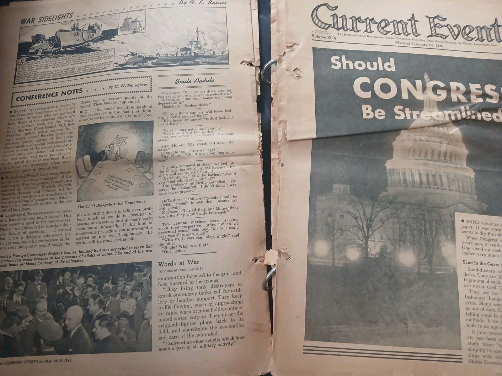 Current Events The National School Paper September 11 ’44 – May 14 ’45 32 issues
