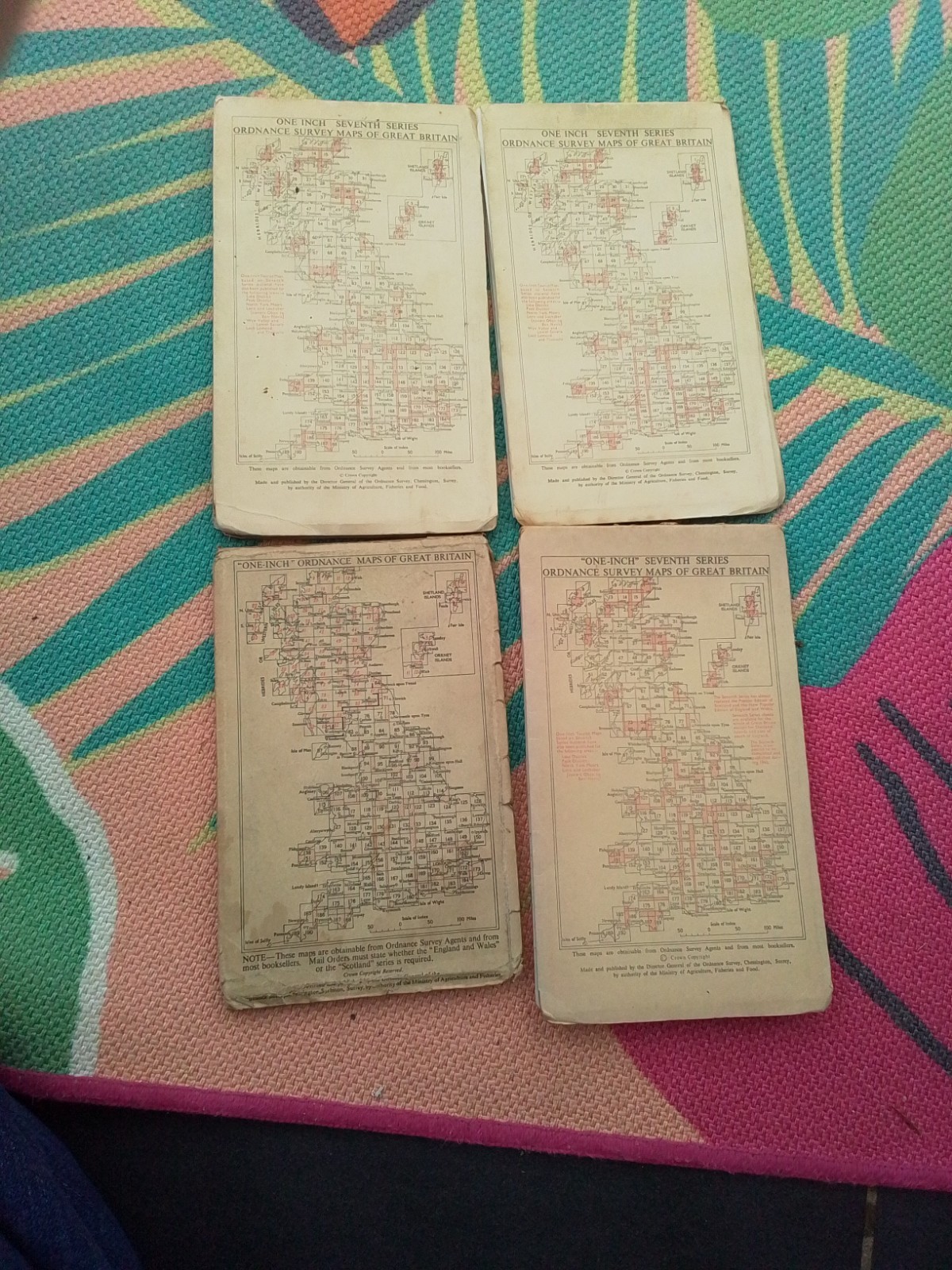 Wales Job Lot Vintage Ordnance Survey One Inch Maps 1950s /1960s