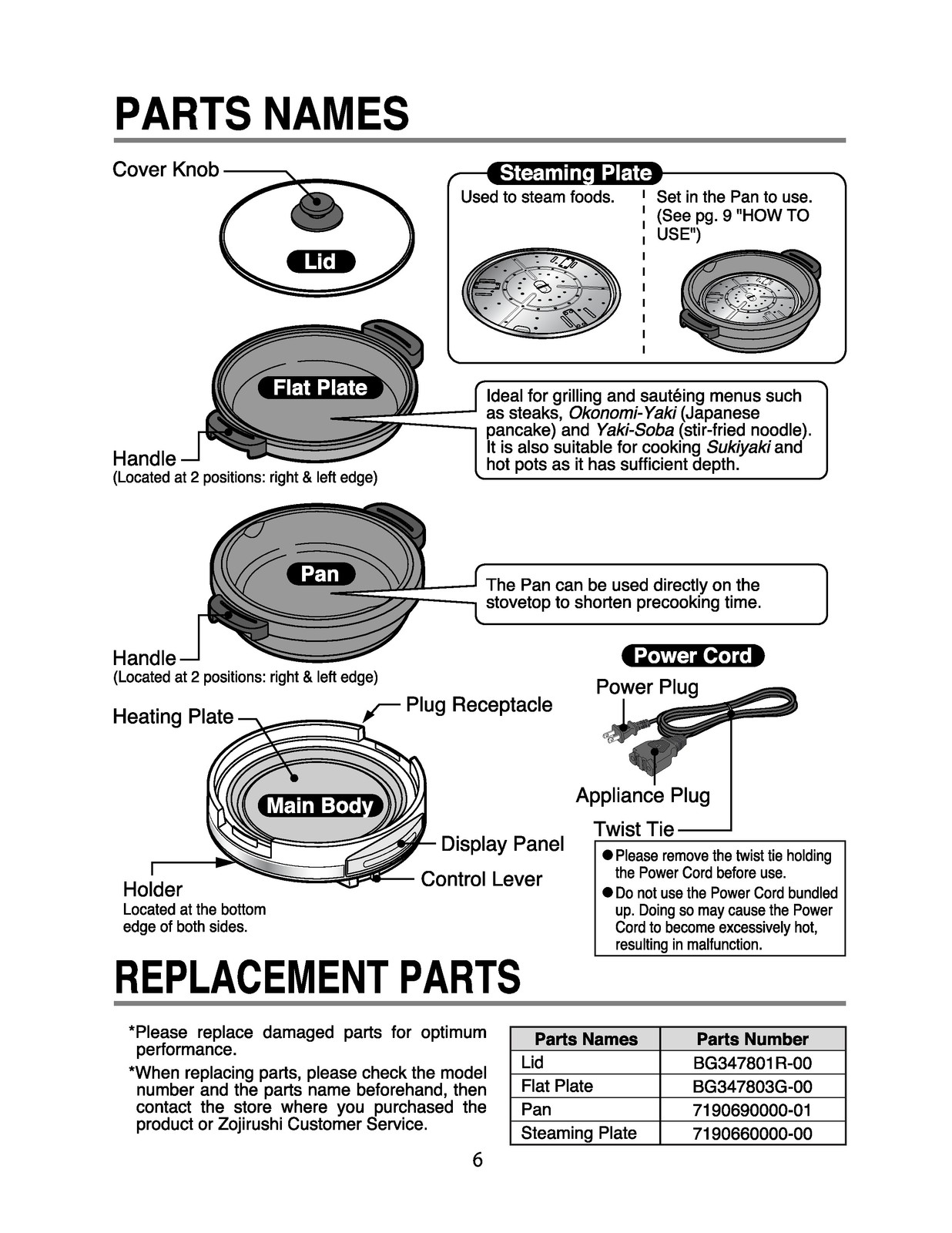 ZOJIRUSHI EP-RAC50 Gourmet dExpert Electric Operating Instructions Manual Manual