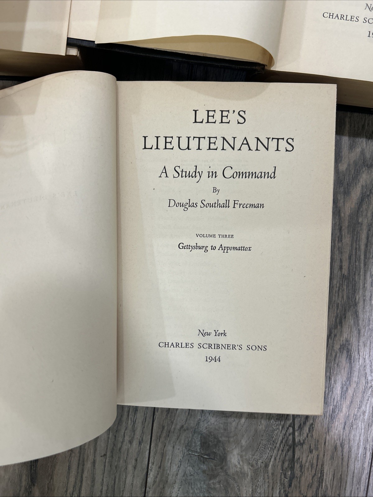 Lee’s Lieutenants A Study in Command 3 Vol. Set. 1st Ed. 1942 – 1944 Scribners