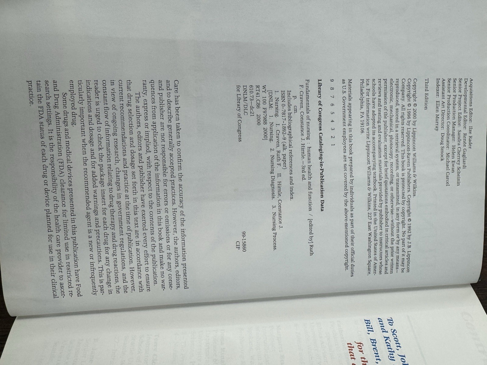 FUNDAMENTALS OF NURSING: HUMAN HEALTH AND FUNCTION By Craven Ruth F. Edd Rn 1999