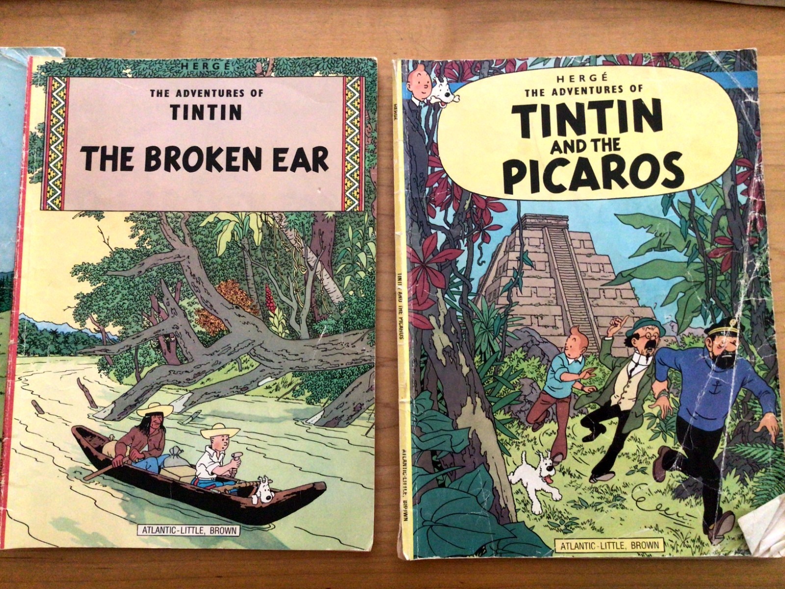 Lot of 7 The Adventures of Tintin Herge Books Set Vintage