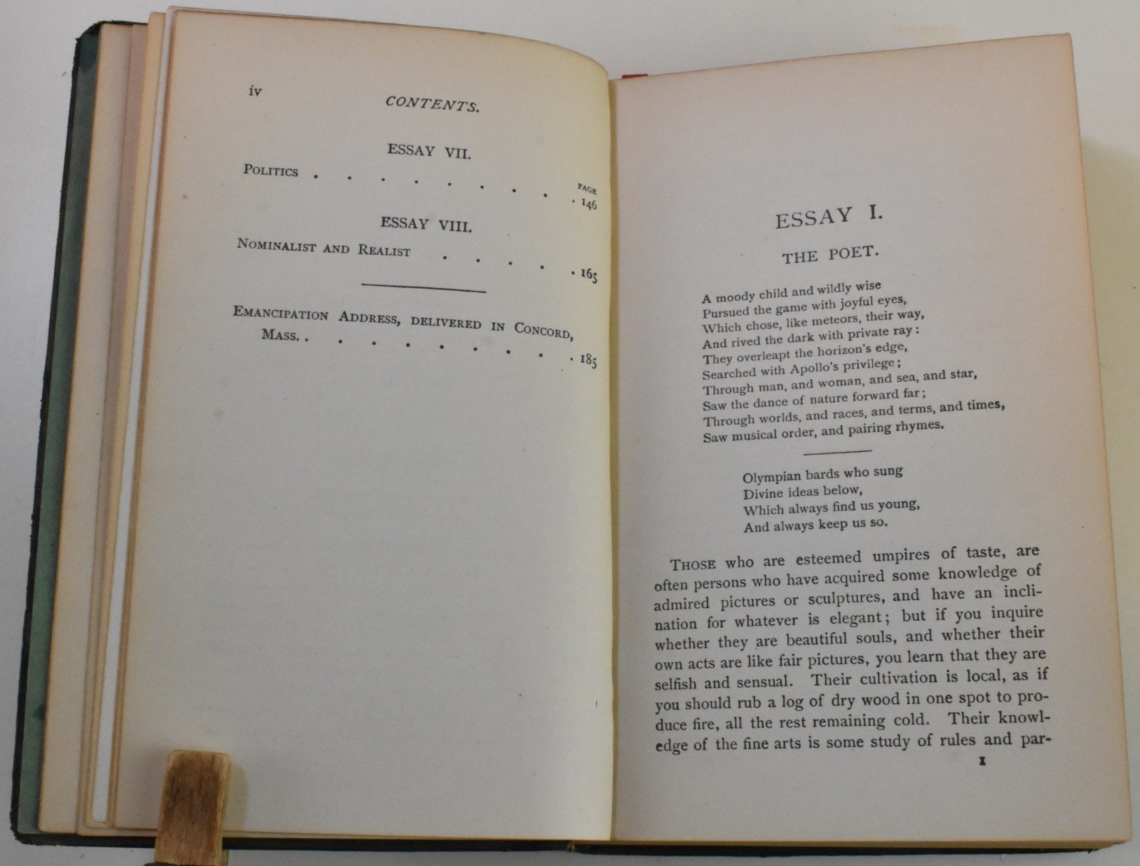 1906 Ralph Waldo Emerson ESSAYS 2 Volume First and Second Series limp Leather