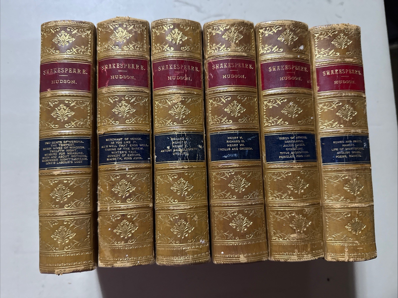 The Works of Shakespeare 6 Vol Set by Rev. H. N. Hudson 1881 Antique