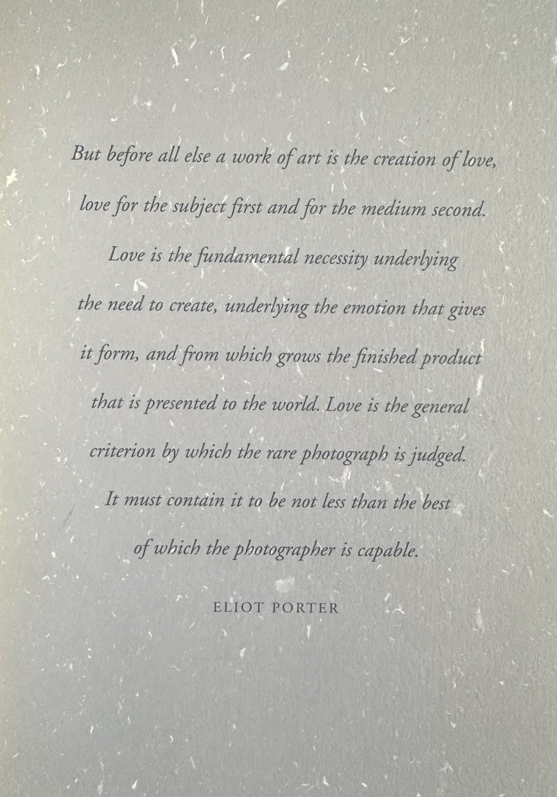 ELIOT PORTER – A RAPPORT WITH NATURE – SANTA FE EXHIBIT 2004