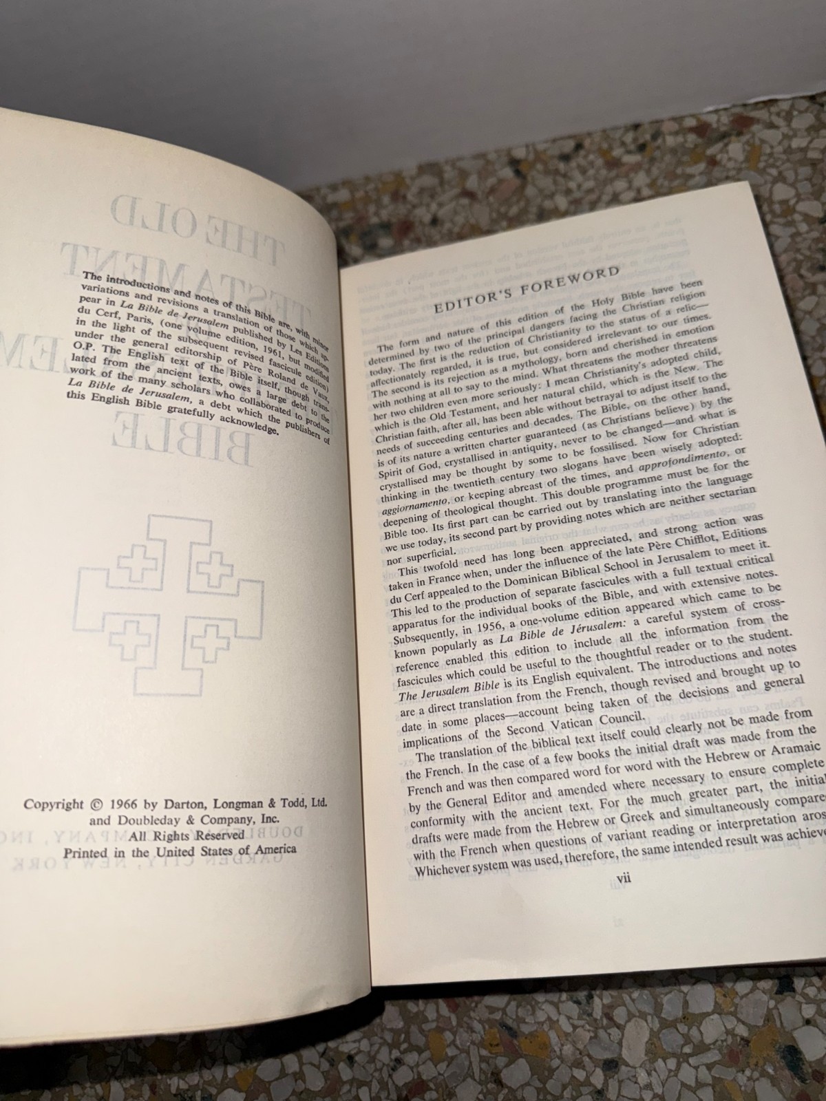 The Jerusalem Bible 1966 Vintage The Old Testament Doubleday Hardcover