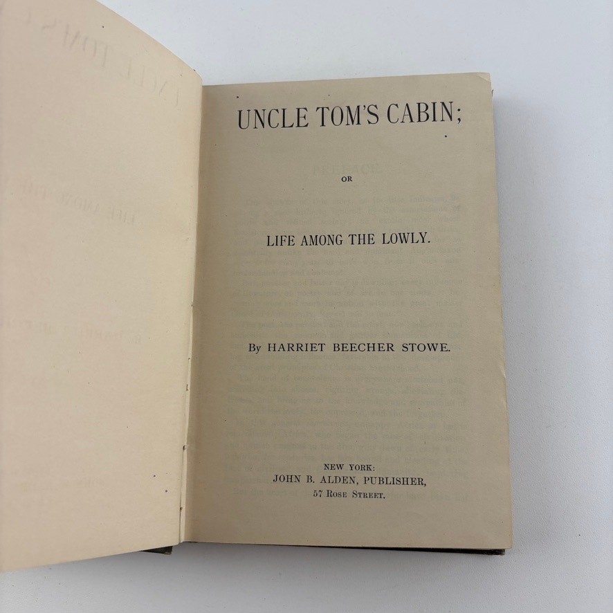 Uncle Tom’s Cabin Harriet Beecher Stowe John B Alden NY Antique 467pg HC