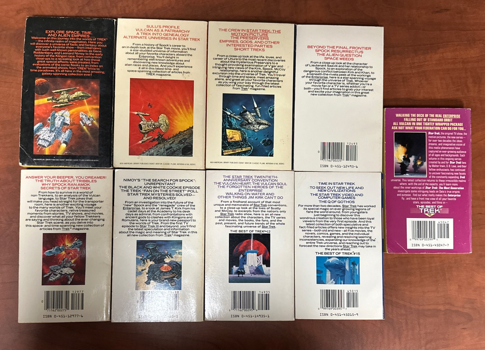 LOT (9) Star Trek: The Best of Trek by Irwin/Love, (1,3,4,6,7,8,12,15,16) Used