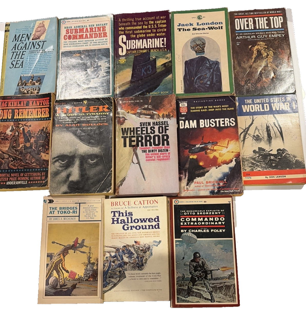 Vintage WWII Military History Paperback Lot 13 Submarine Civil War Naval