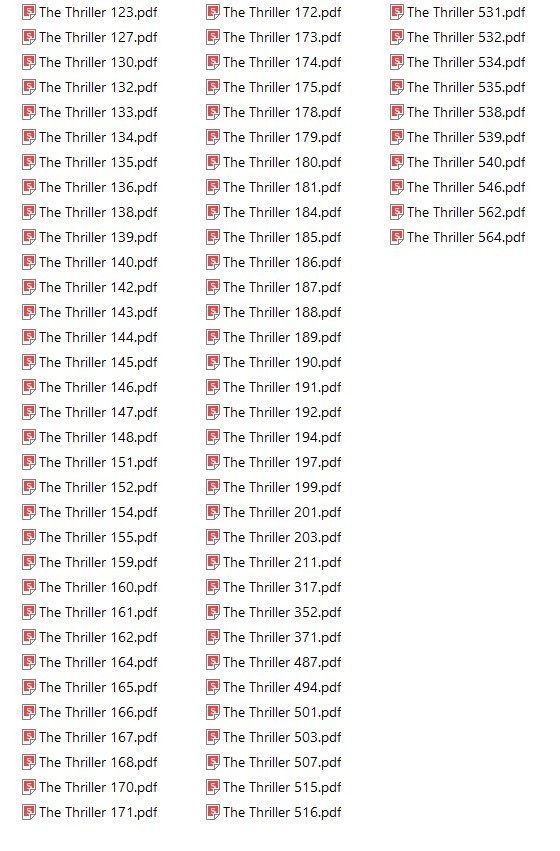 THE THRILLER MAGAZINE 175 Classic Issues In PDF Format On USB Thumb Drive