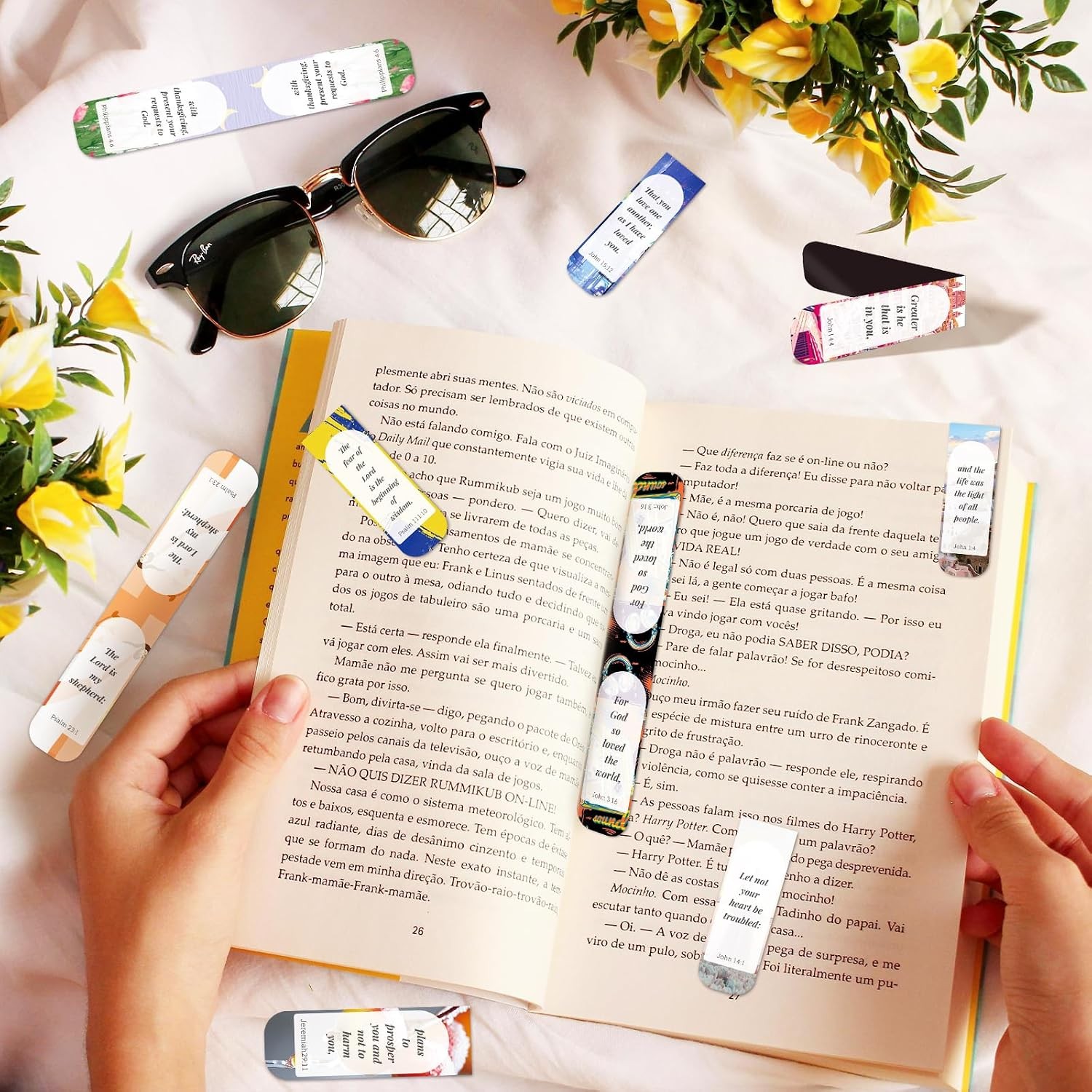 Bible Verse Magnetic Bookmarks, 50 Pcs Inspirational Scripture Christian Book…