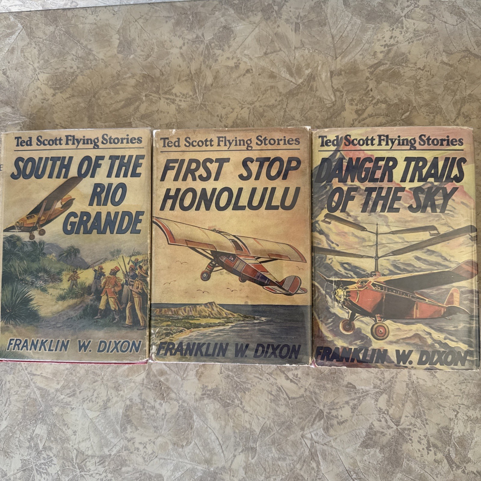 Ted Scott Flying Stories Lot Franklin W Dixon 3 Vintage Books 1927-1931