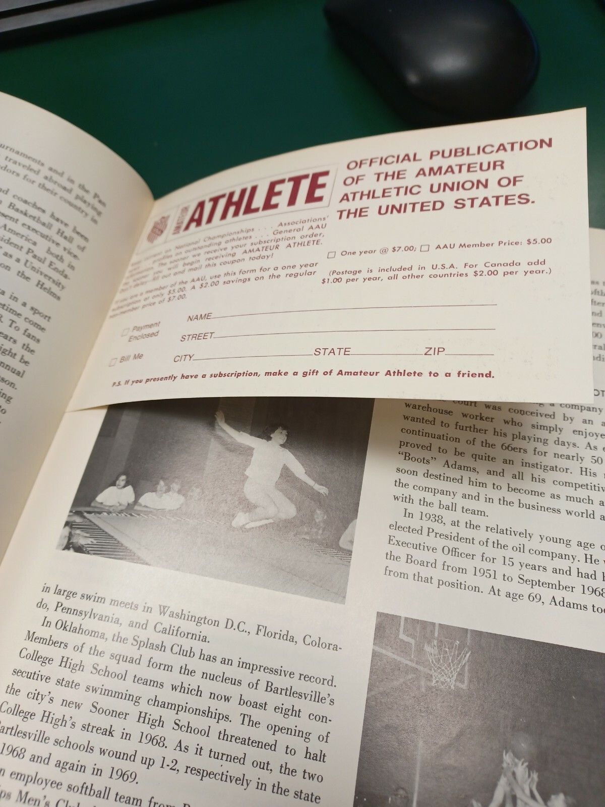 VTG Amateur Athlete Magazine Feb 1970 Vol 41, NO 2 MM 1460