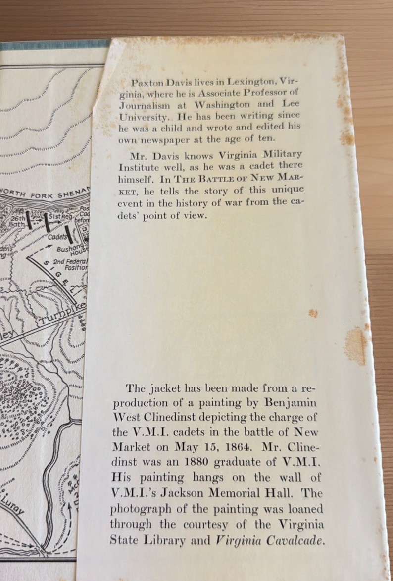The Battle Of New Market Paxton Davis 1963 First Edition 2nd Printing Stated