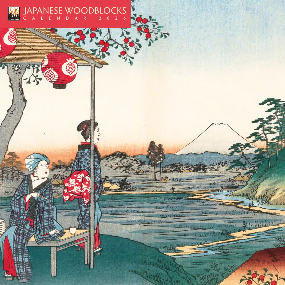 Flame Tree Publishing, Japanese Woodblocks 2026 Mini Wall Calendar