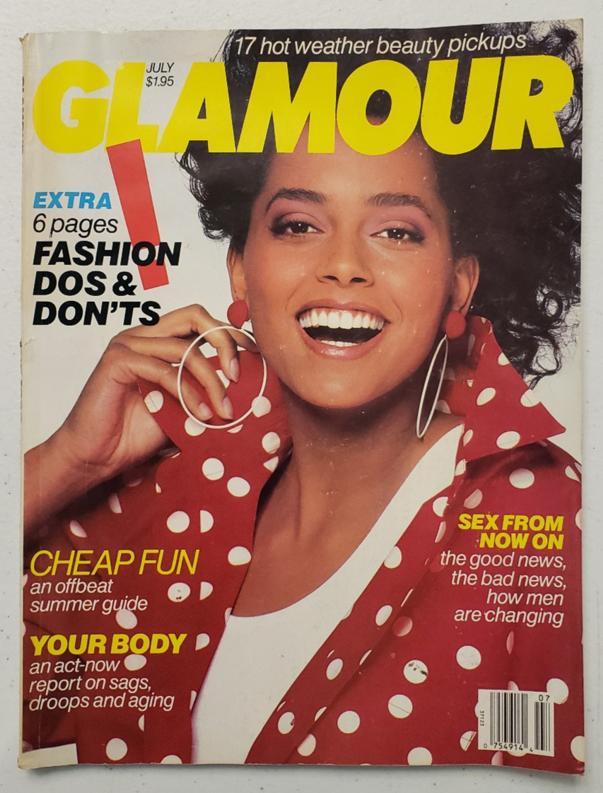 Glamour Magazine July 1988 Louise Vyent~Justine Bateman~1980s Fashion/Hair
