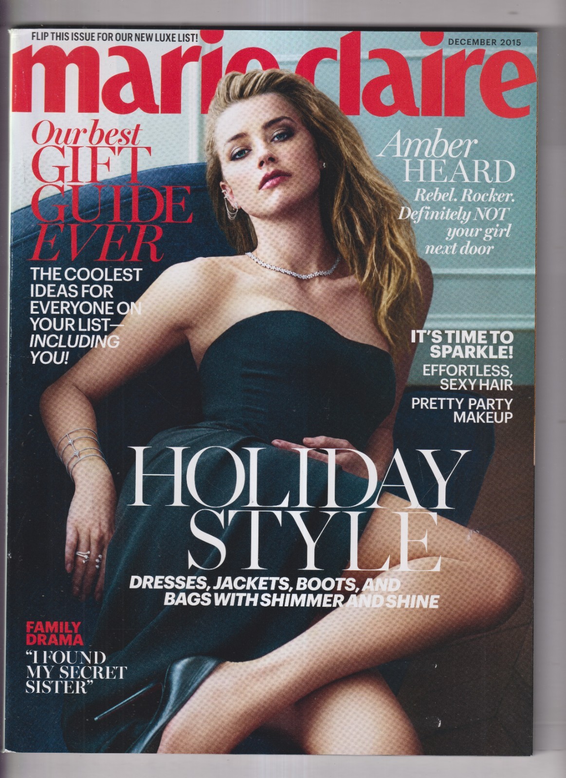 Marie Claire December 2015 Amber Heard, Holiday Style, Time to Sparkle, Best Gif