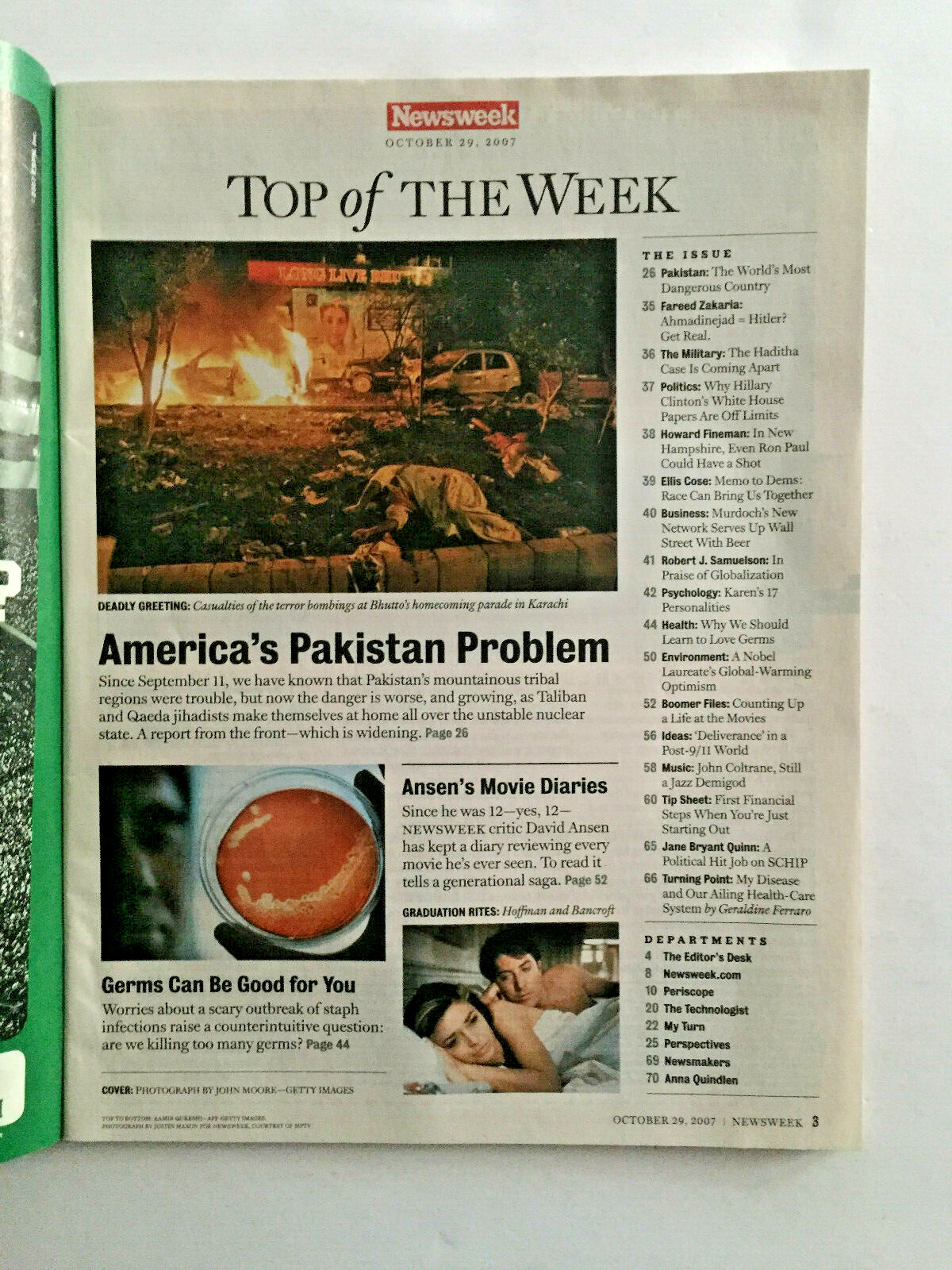 Newsweek Magazine October 29, 2007 Most Dangerous Nation Pakistan
