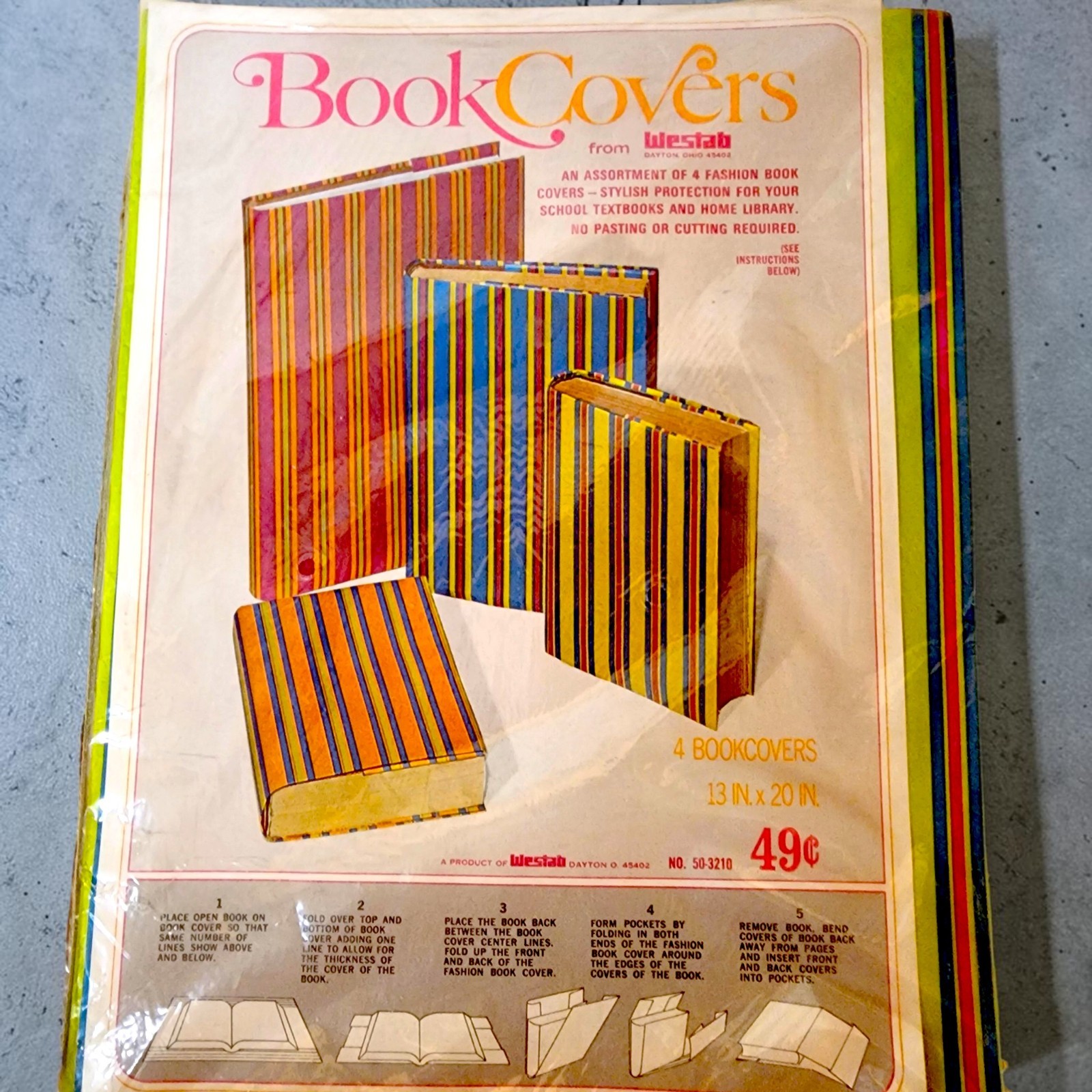NOS Vintage 1960s 70s School Book Covers Lot Colad Style Pak Westab Unopened
