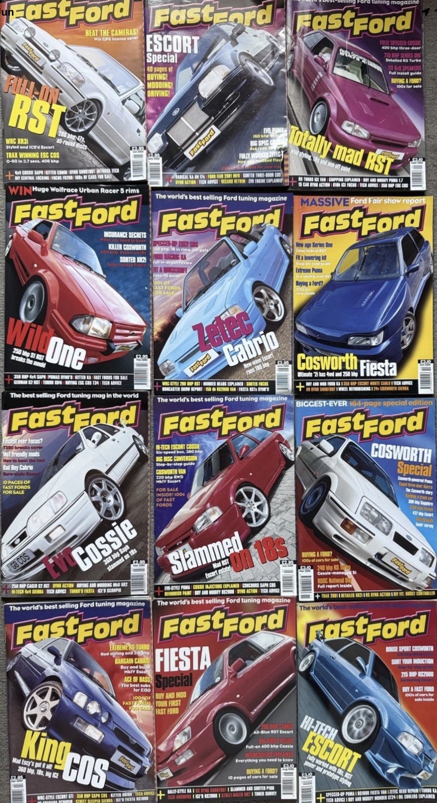Fast Ford Magazine bundle ALL of 2000 AND 2001 January to December job lot