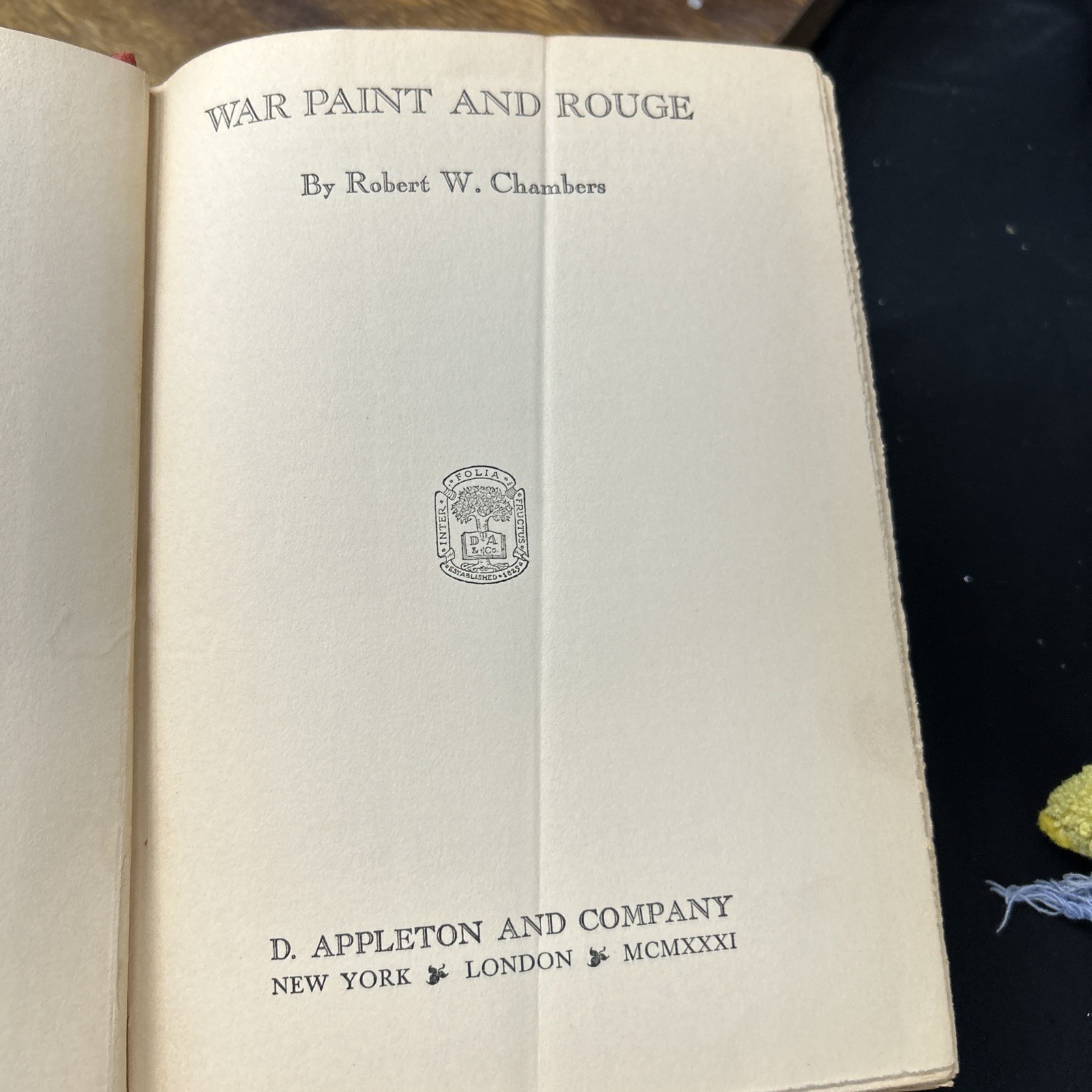 WAR PAINT AND ROUGE by Robert W. Chambers ( hc 1931)