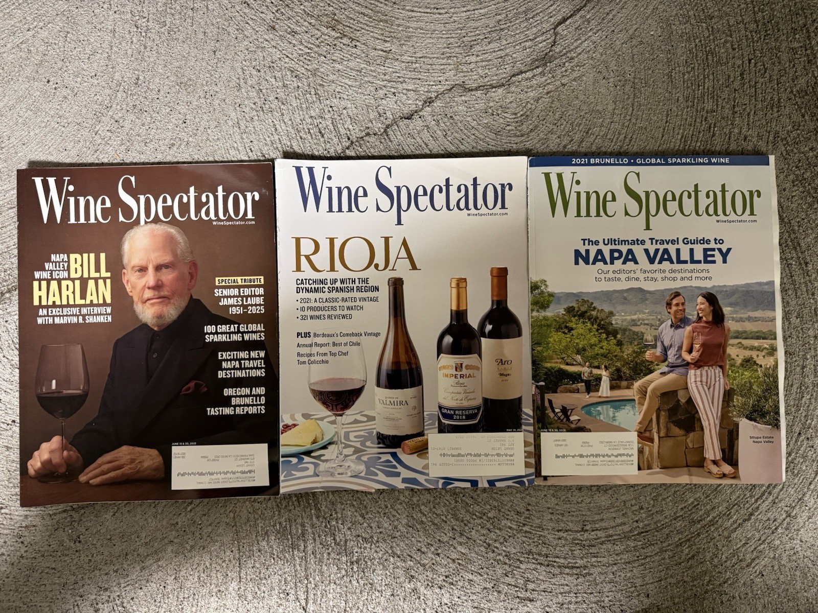 3 Wine Spectator Magazine Lot Liquor Connoisseur Spirits May 2025 June 2026