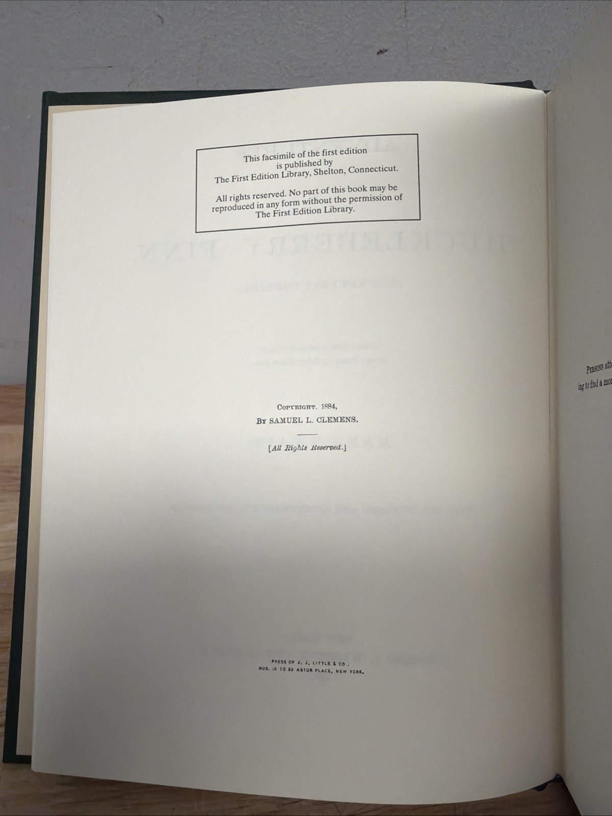 Adventures Of Huckleberry Finn Book Mark Twain First Edition Library Facsimile