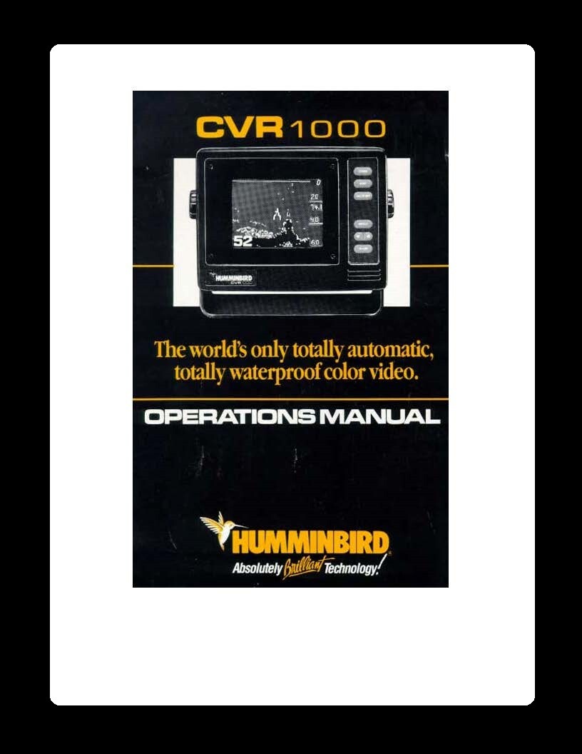Humminbird CVR1000 Operators Manual User Guide Instructions