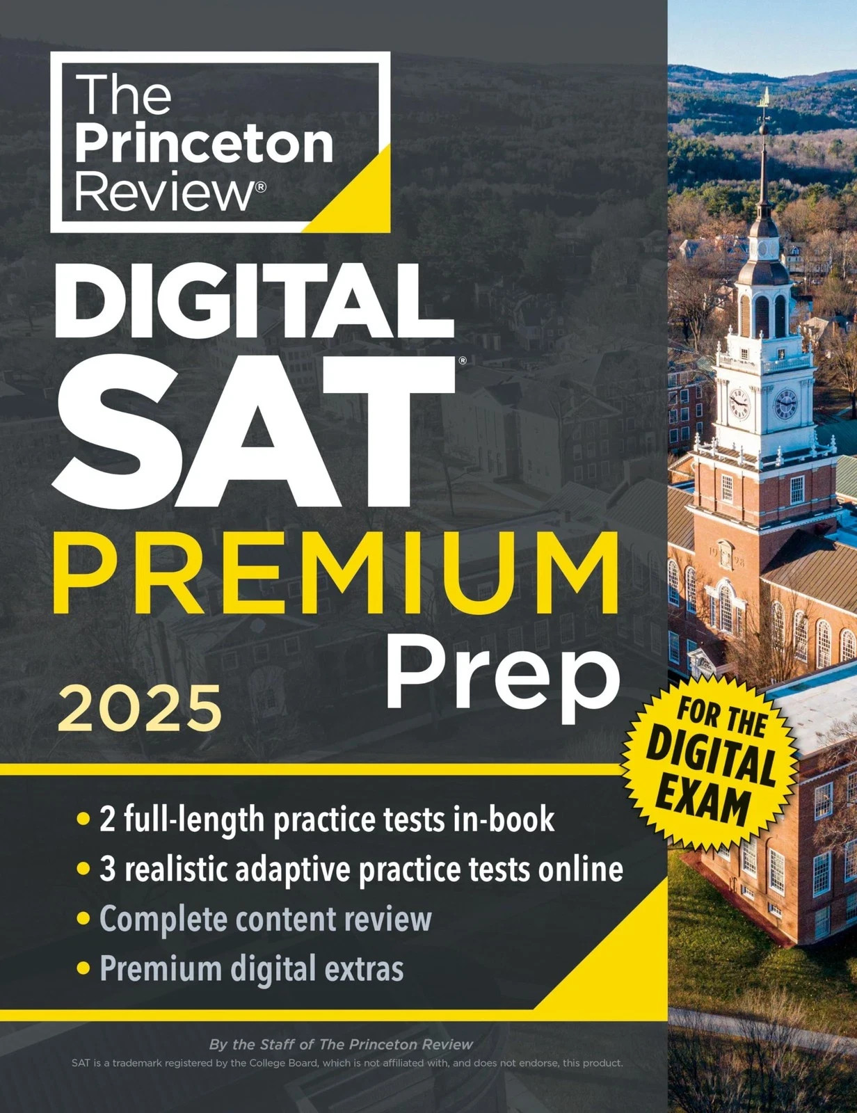 Princeton Review Digital SAT Premium Prep 2025 5 Full-Length Practice Tests New