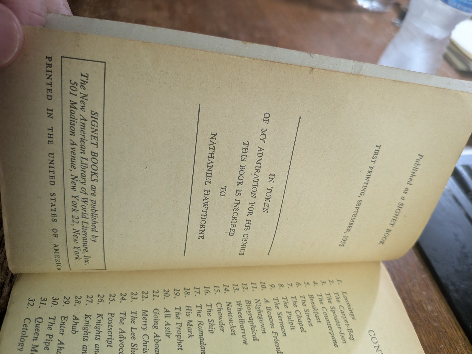 moby dick september 1955 first printing Signet D1229 pbk Herman Melville
