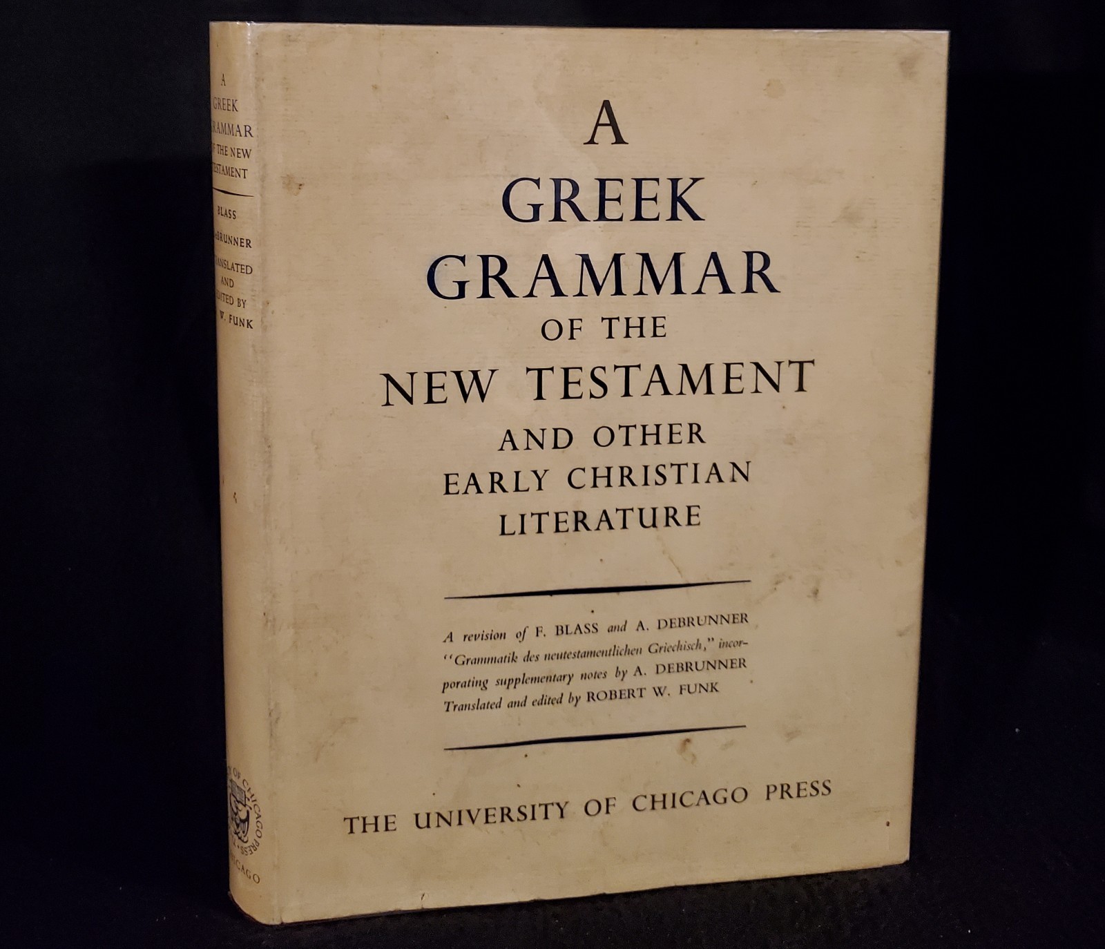 A Greek Grammar of the New Testament & Other Early Christian – Robert Funk HC