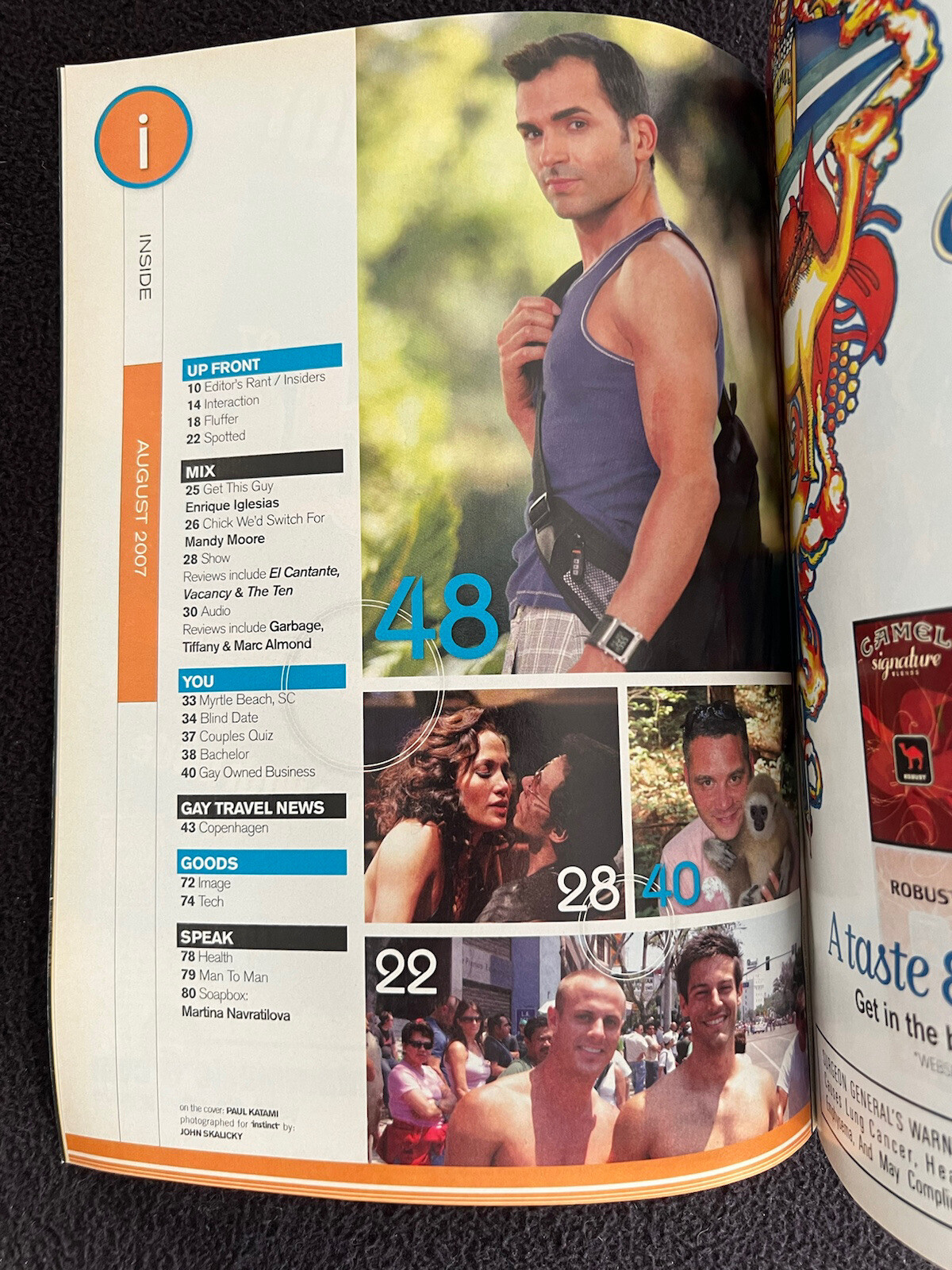 Instinct Magazine August 2007 Paul Katami Mandy Moore 100th Issue Summer Sizzle