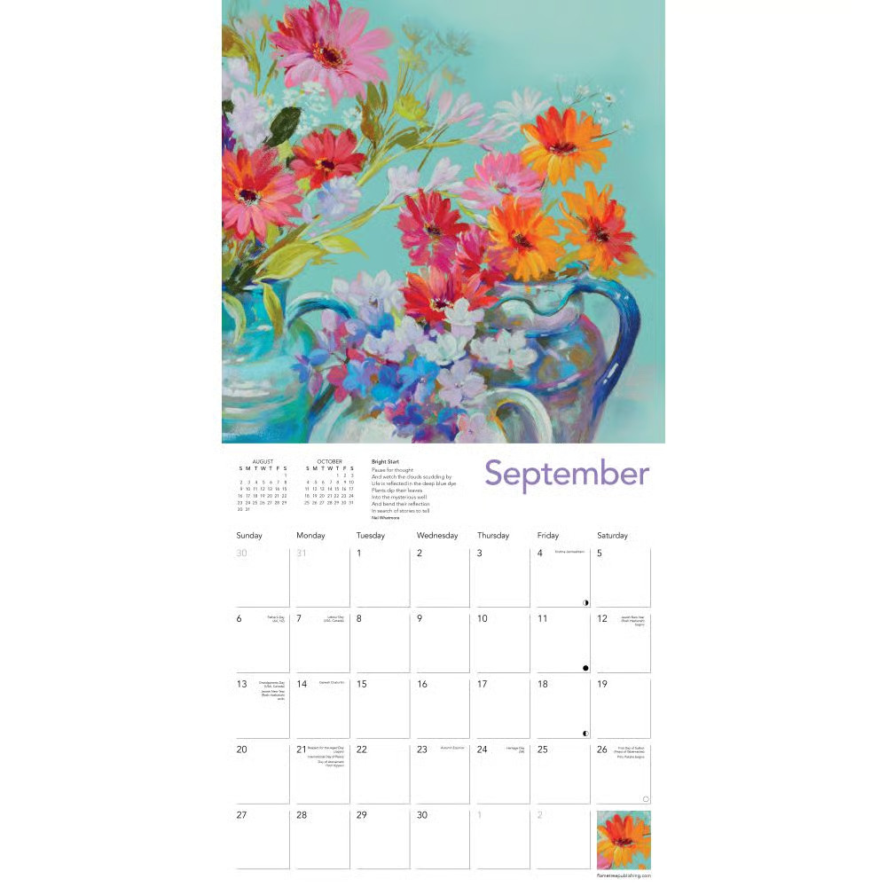 Flame Tree Publishing, Blooms by Nel 2026 Wall Calendar