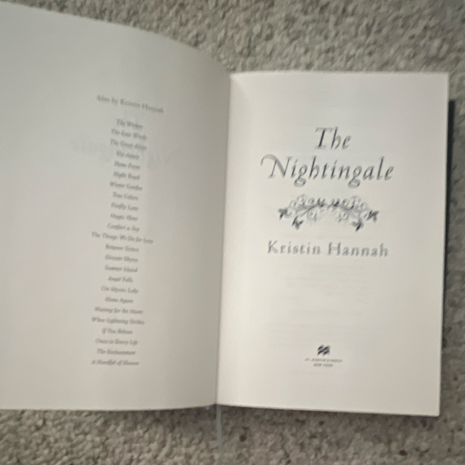 Kristin Hannah The Nightingale 10th Anniversary Edition Hardcover w/ Dust Jacket