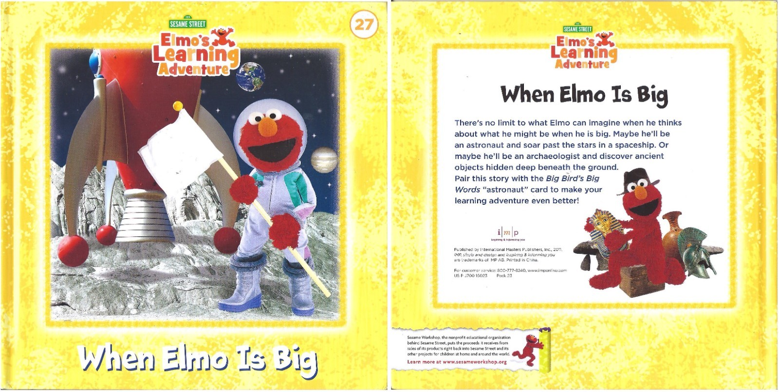 LOT of NINE Sesame Street ELMO’S LEARNING ADVENTURE 2015/16 Hardcover Books $7Sh
