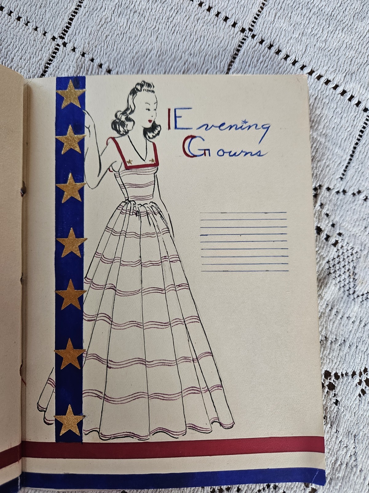 Vintage 1940’s Art Student Fashion Portfolio Small Book NYSADW S. Baker