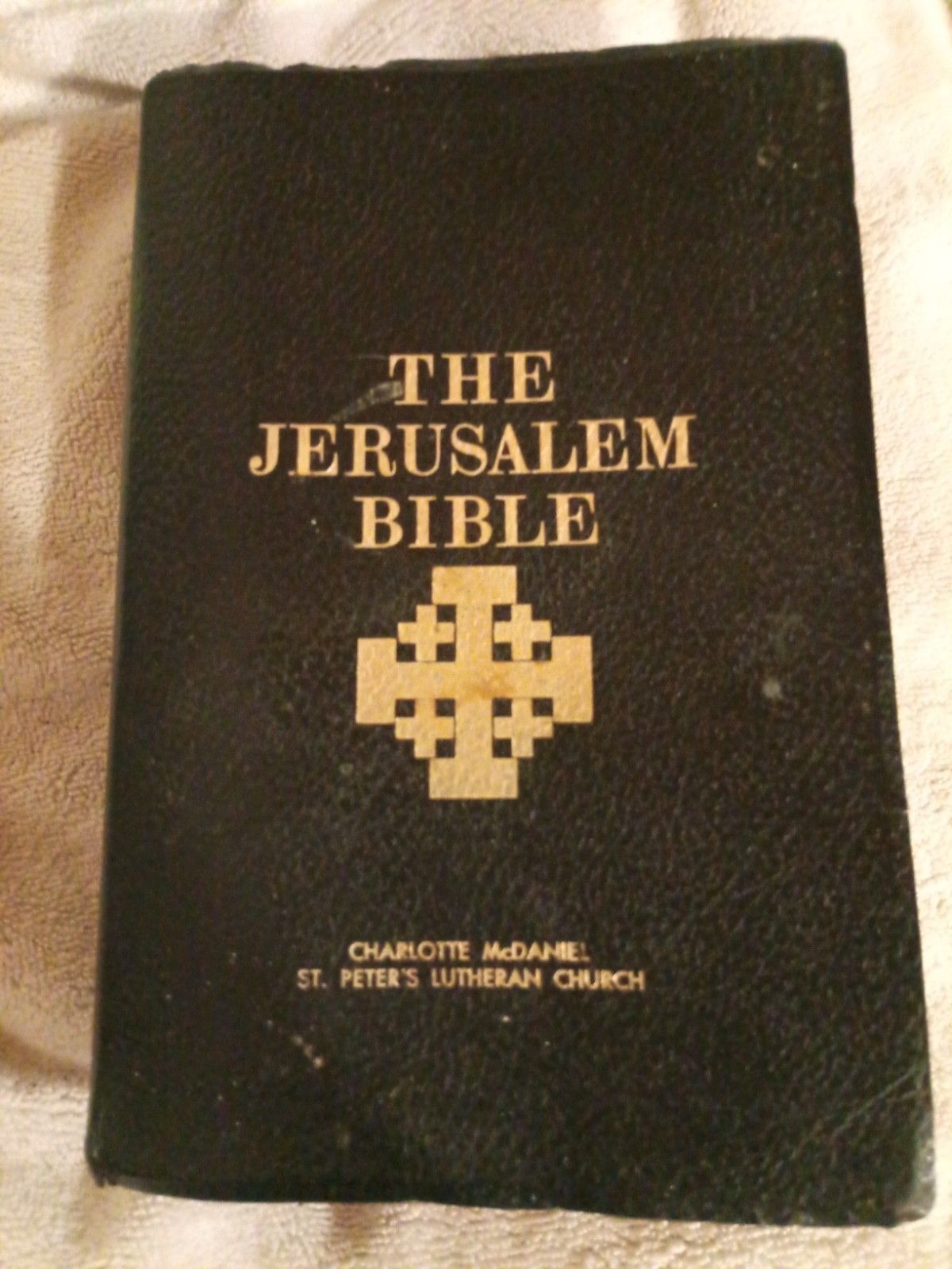 Vtg 1966 The Jerusalem Bible First Edition Doubleday Black Faux Leather Catholic