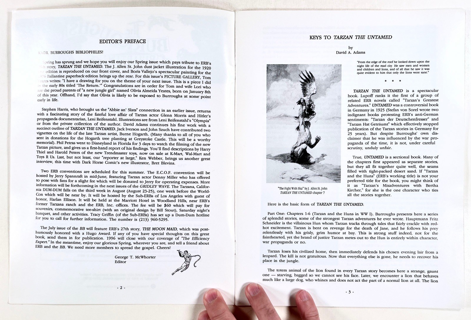 1996 Spring BURROUGHS BULLETIN Tarzan the Untamed BURNE HOGARTH Bret Blevins &c