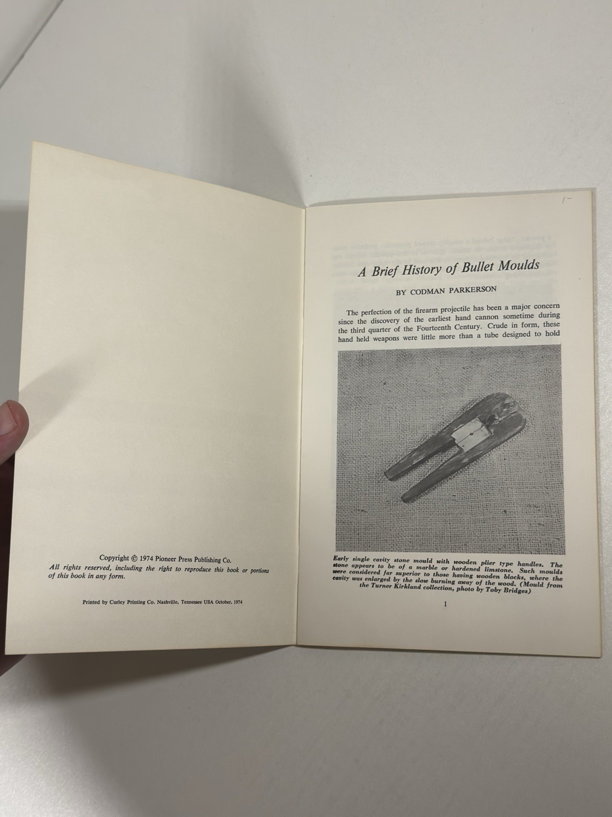 A Brief History of Bullet Moulds by Codman Parkerson (1974, Softcover Booklet)