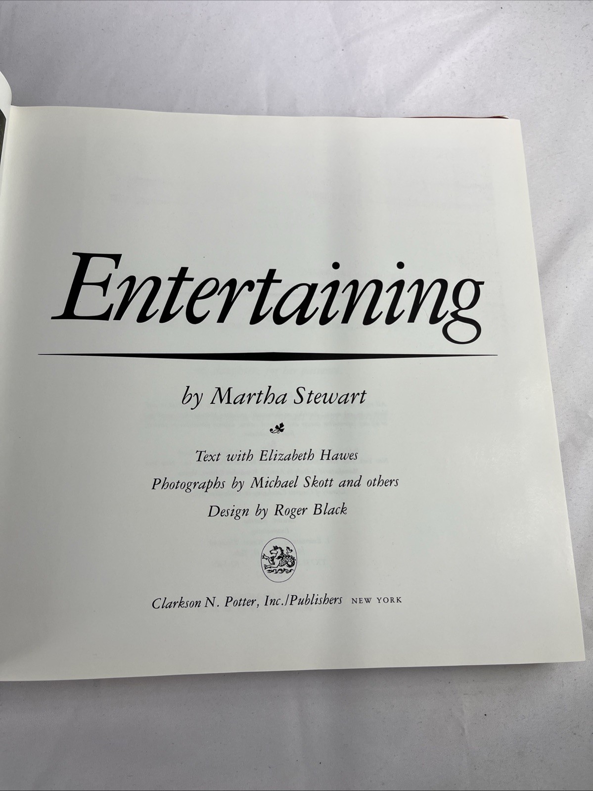 Entertaining Martha Stewart 1982 HC DJ 1st Edition 20th Printing Clarkson Potter