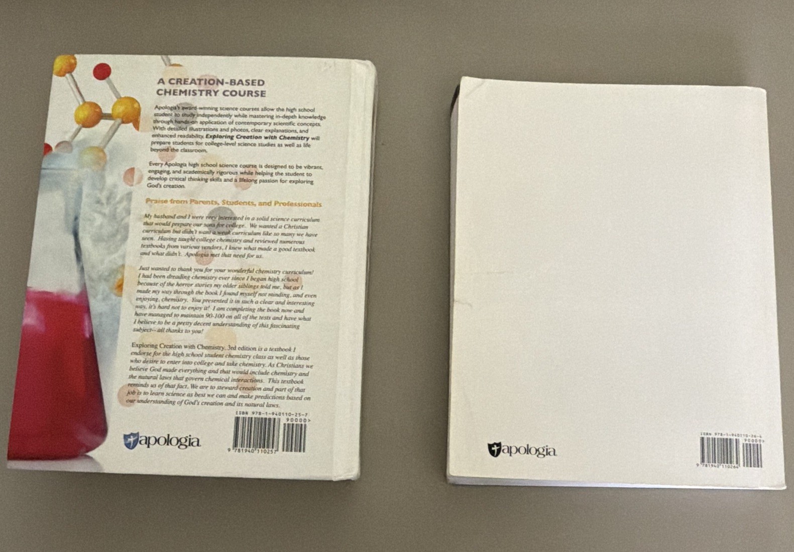 Apologia Exploring Creation with Chemistry 3rd Ed Textbook Set Plourde