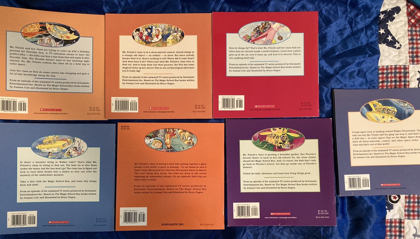 The Magic School Bus Books, Set Of 7, Paperback, Joanna Cole Bruce Degen,Science