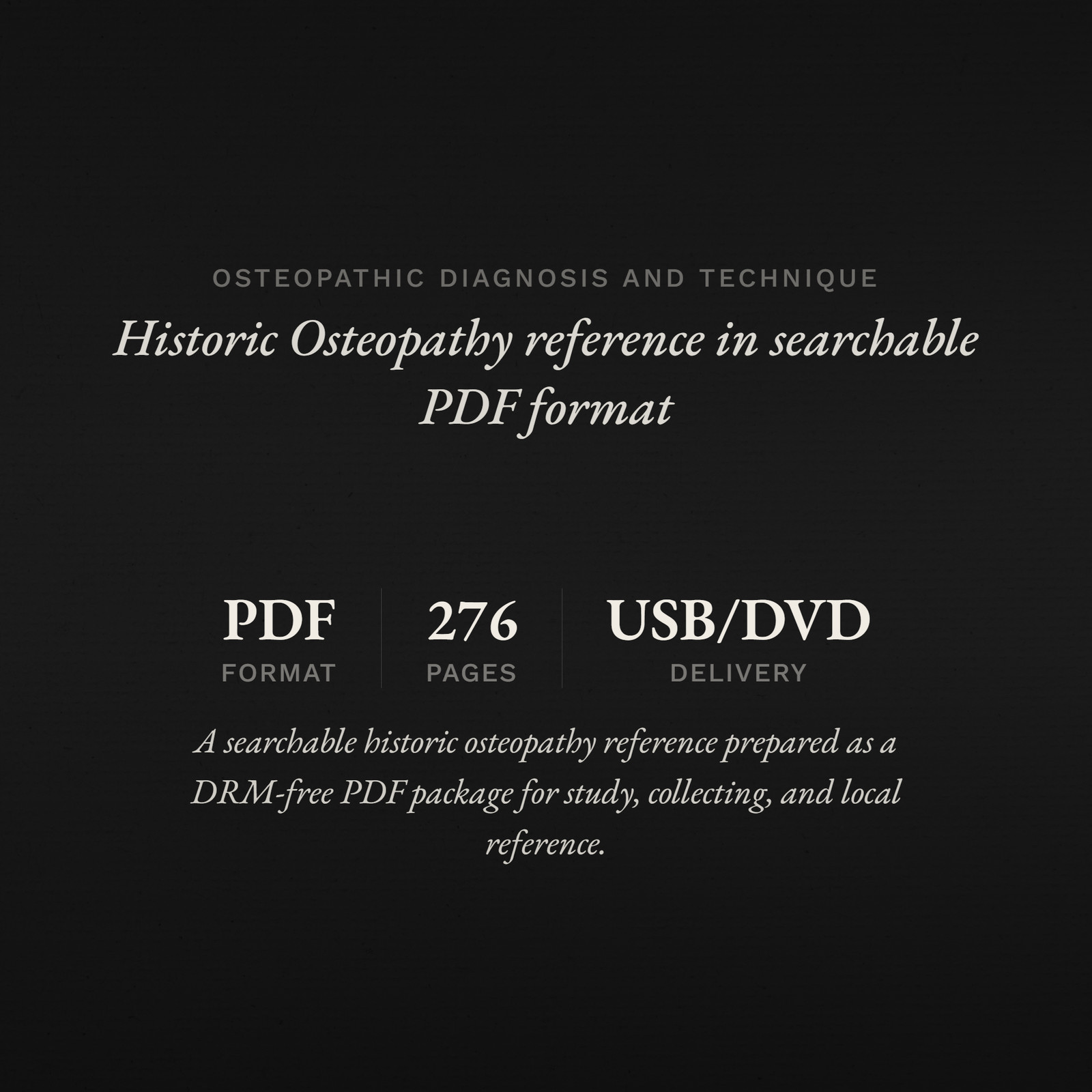Osteopathic Diagnosis and Technique USB DVD PDF