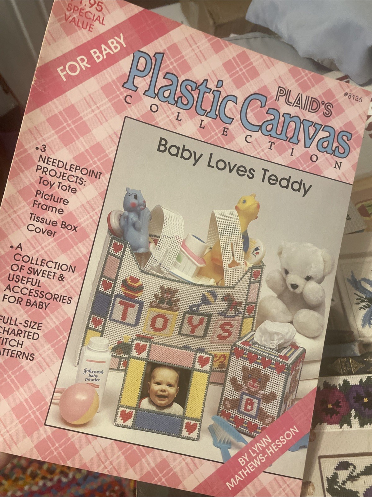 Plastic Canvas Pattern Booklet LOT (6) baby, dogs, floral, seasons CRAFTS