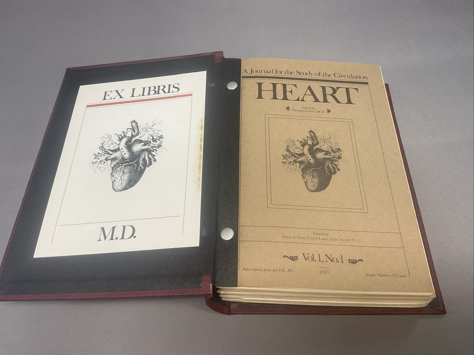 „Heart: A Journal for the Study of the Circulation“ 1909 Replica Vol. 1, #’s 1-4