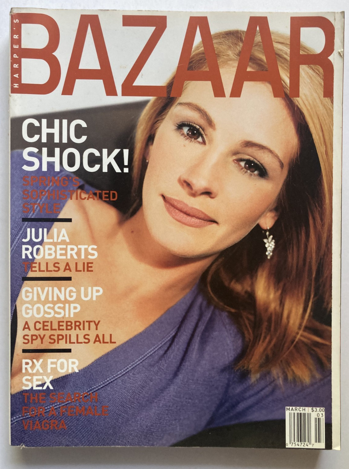 JULIA ROBERTS March 2000 HARPER’S BAZAAR Magazine / Massive 434 Page Issue!
