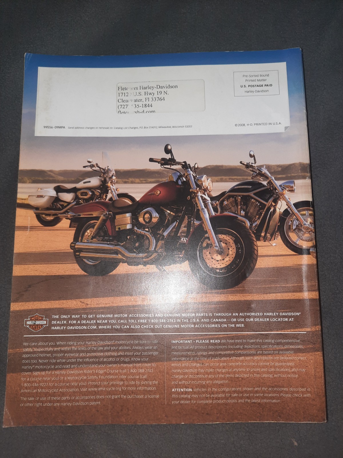 2009 HARLEY-DAVIDSON GENUINE MOTOR ACCESSORIES & MOTOR PARTS Catalog 822 Pages!